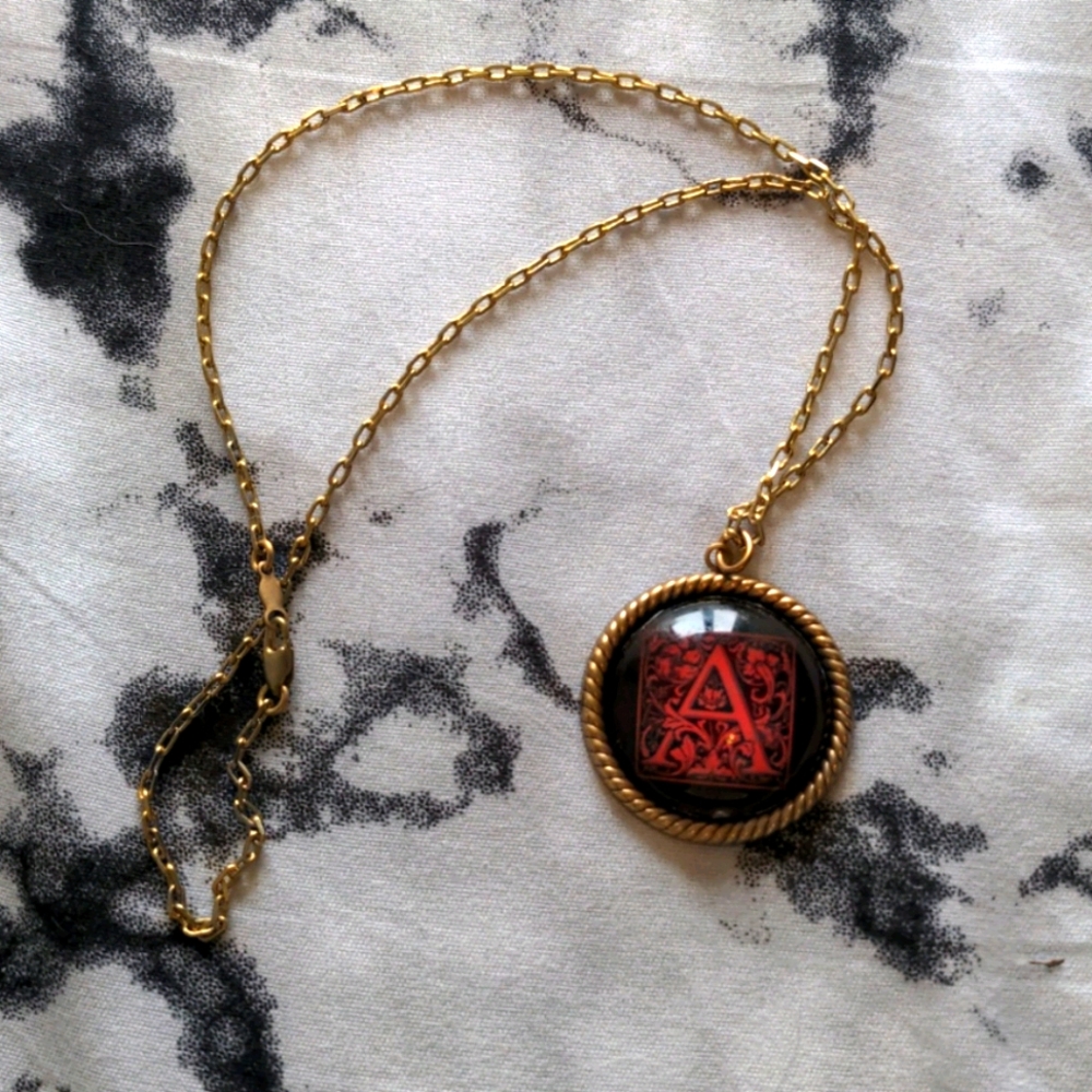Scarlet Letter A Pendant Necklace